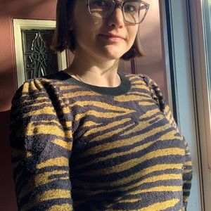 Tiger stripe sweater size small